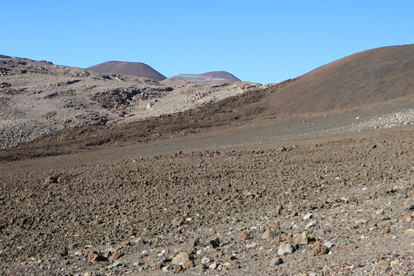 Early view of Mauna Kea from Humu'ula Trail