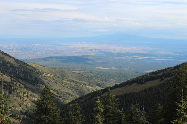 A view of the La Sal Mountains to the north from the summit of Abajo Peak
