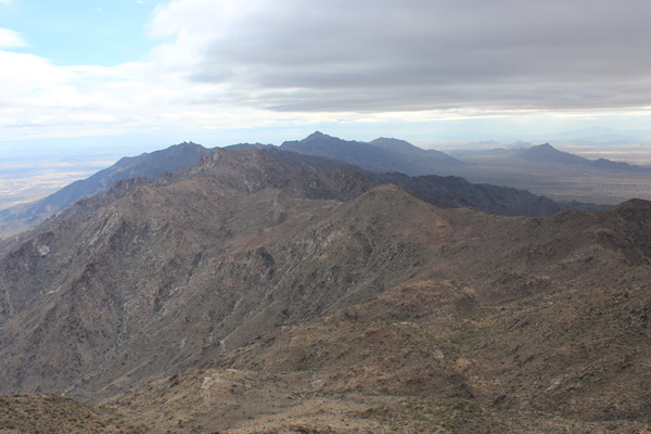 South along the crest of the Sierra Estrella