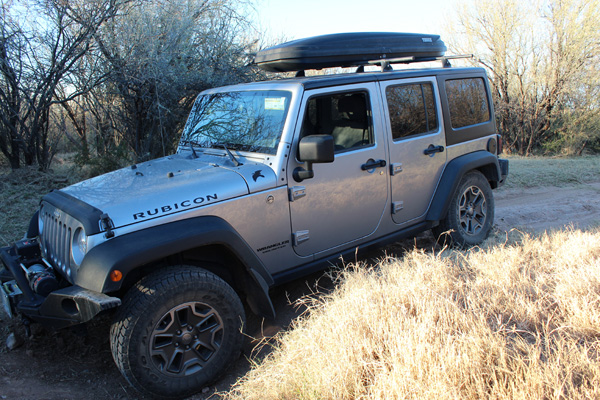 The roads have several deep ruts where they cross washes