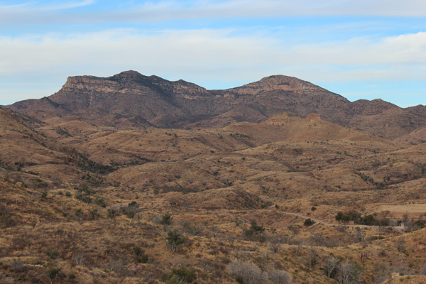 Atascosa Peak from above Peña Blanca Lake