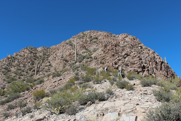 The upper slopes of Sharp Peak from the upper saddle