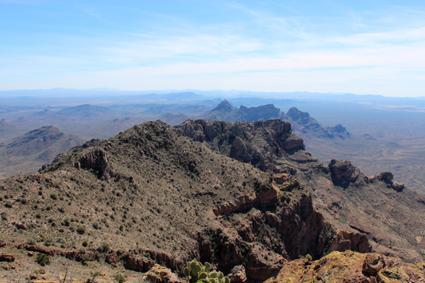 The view south from the Mount Ajo summit along the south ridge