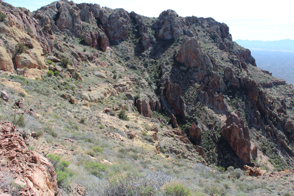 Looking down towards the Cones on my descent