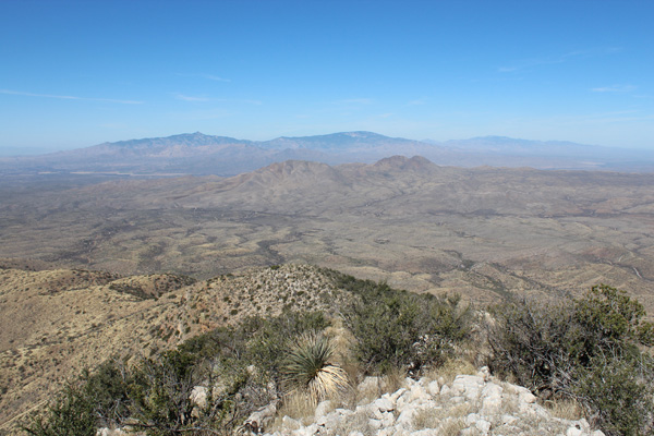 The Rincon and Santa Catalina Mountains from Mae West Peak West