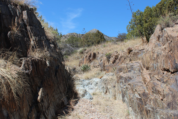 Looking back from the pleasant wash we followed out towards our cars