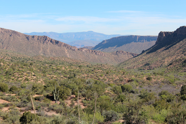 The Sierra Ancha and Aztec Peak from AZ 188 north of Globe