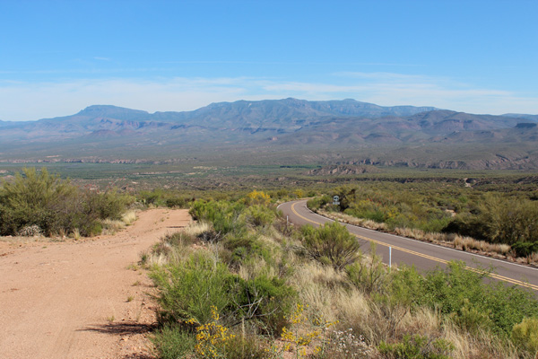 The Sierra Ancha and Aztec Peak from AZ 288