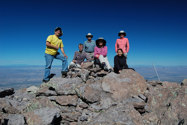 The climbing team on the summit of Mount Turnbull