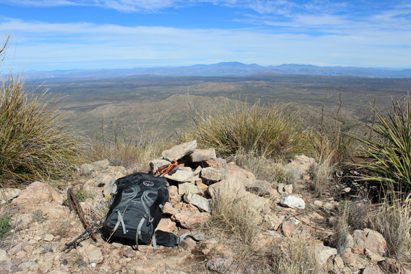 At the Black Mountain summit looking north towards Pinal Peak and El Capitan Mountain