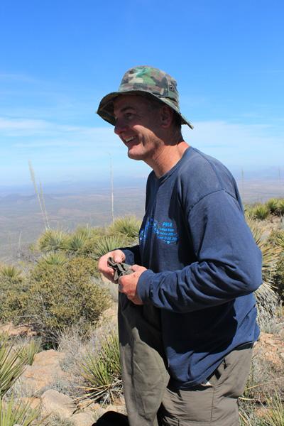 Michael Berry in good spirits on the summit.