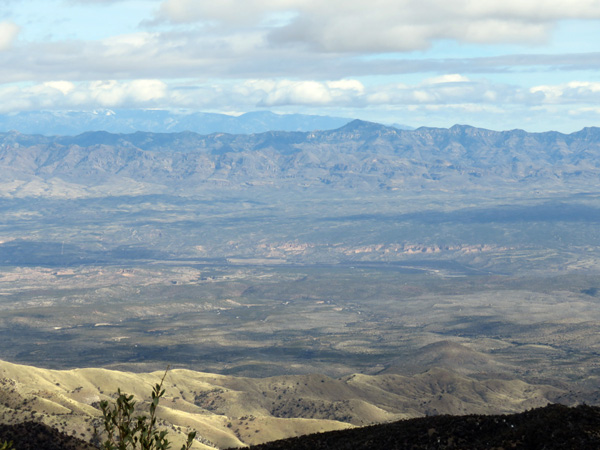 The San Pedro Valley, Bassett Peak, and the Galiuro Mountains from San Pedro Vista Point