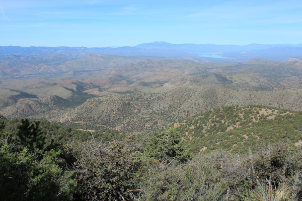 Four Peaks and Roosevelt Lake from Apache Peaks