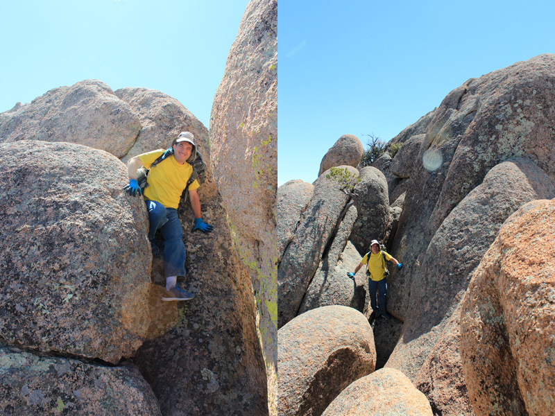 Eric descends from the summit.