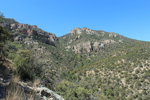 The Silver Peak summit from midway up the Silver Peak Trail