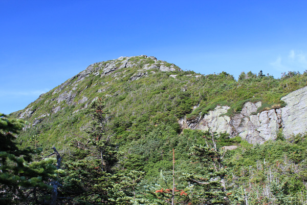 The Mount Mansfield summit from just below the start of rock slab scrambling