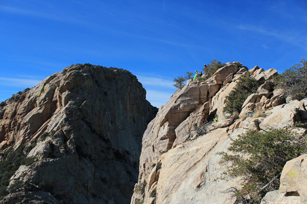 I follow the rest of the team as they climb towards the summit of Table Tooth.