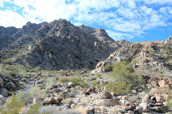 Approaching the mouth of the northeast gully