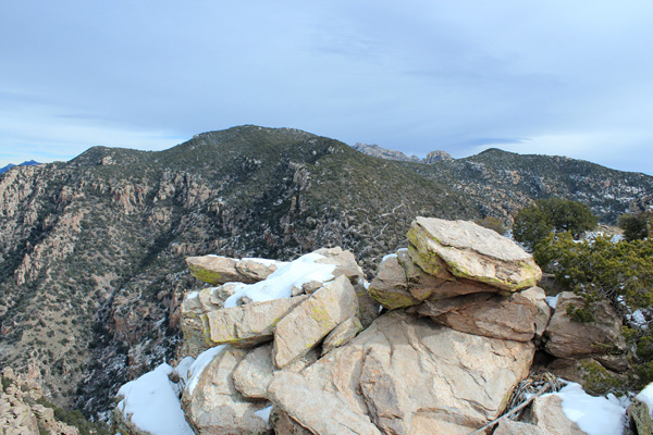 Mount Kimball on the left and Cathedral Rock in the distant center from Prominent Point