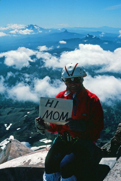Linda and I and a few others returned to Mount Jefferson the following September. This time we reached the summit. The summit registry contained this placard.