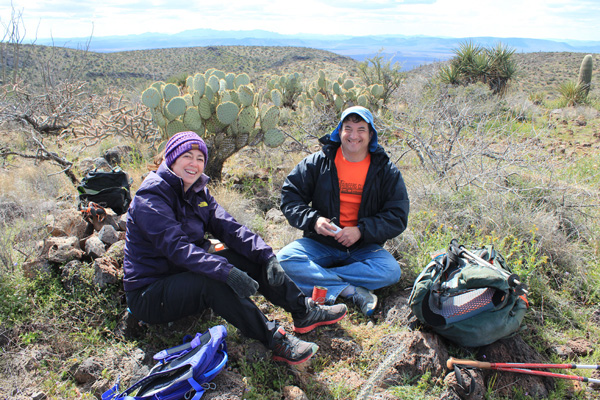 Stacey and Eric enjoying success on a windy and cold day