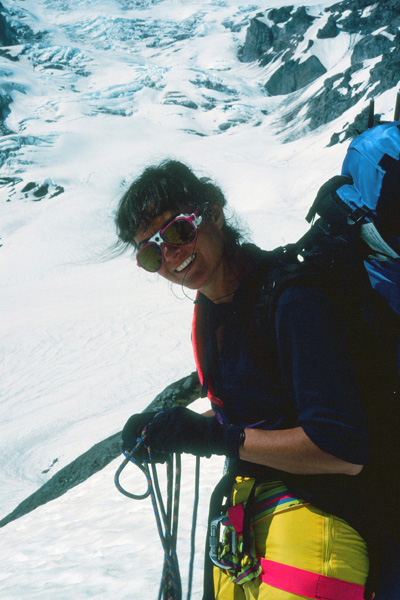 Linda unropes after crossing the Nisqually Glacier