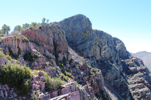 The north (false) summit on the north ridge, easily passed to the left