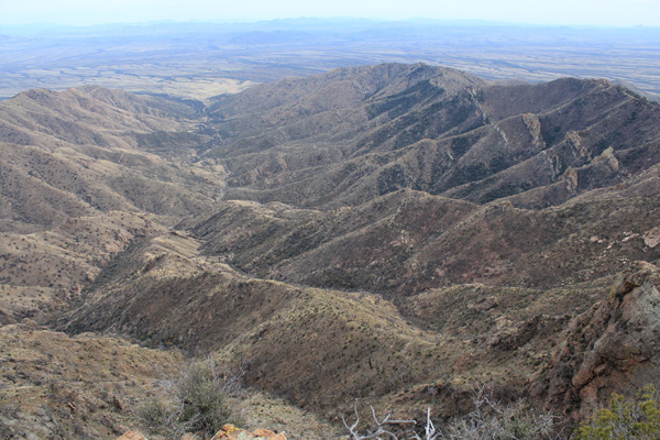 Brown Canyon and the ESE Ridge from the Mundo Perdido summit