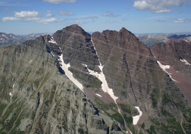 Maroon Bells from Pyramid Peak