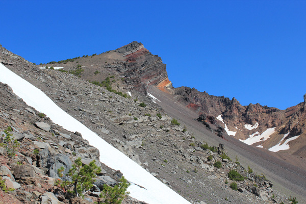 Broken Top South Peak from beside the snowfield