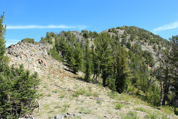 Cougar Pond SE Peak rising to the east above the saddle