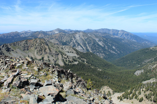The northern Elkhorn Mountains from Cougar Pond SE Peak summit