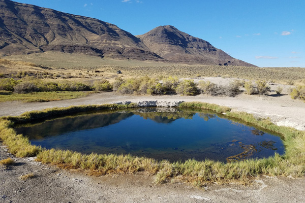The "quiet pool" with Mickey Butte in the center distance