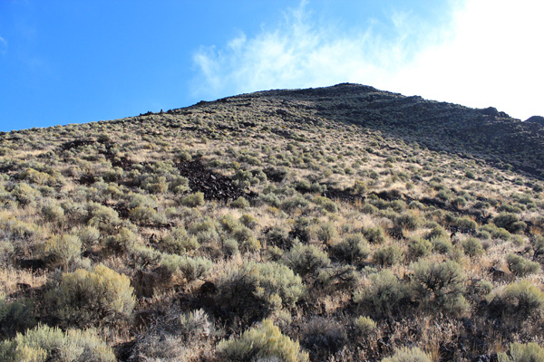 Before reaching the saddle we turned right and climbed steeply up to the south ridge of Mickey Butte.