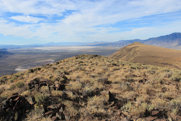 Looking across the Alvord Desert towards the Pueblo Mountains from the Mickey Butte summit.