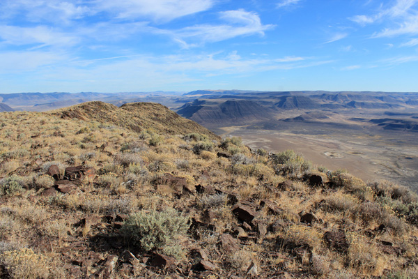 Looking north from Mickey Butte towards the Sheepshead Mountains in the distance.