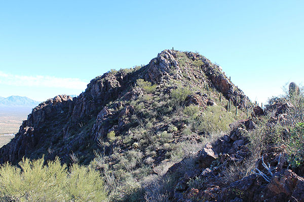 The slope leading up the false summit was open with good footing