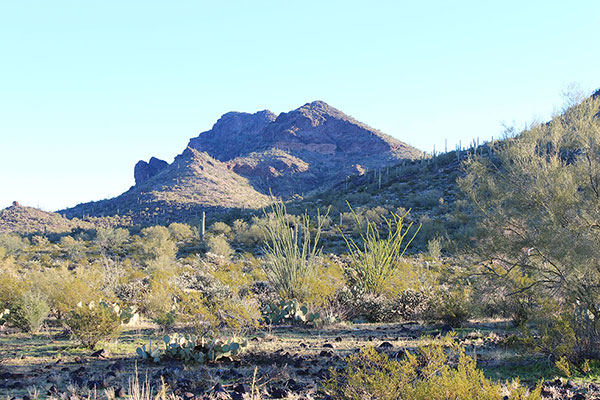 The Tat Momoli Mountains from the south. The highpoint is visible on the left.