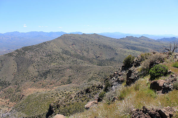 East Cedar Mountain and the Mazatzal Mountains beyond from the West Cedar Mountain summit