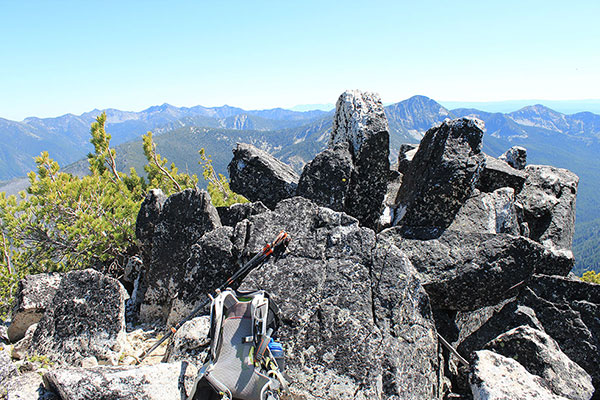 I visit Powder Benchmark on the traverse, only 1 foot lower than the summit