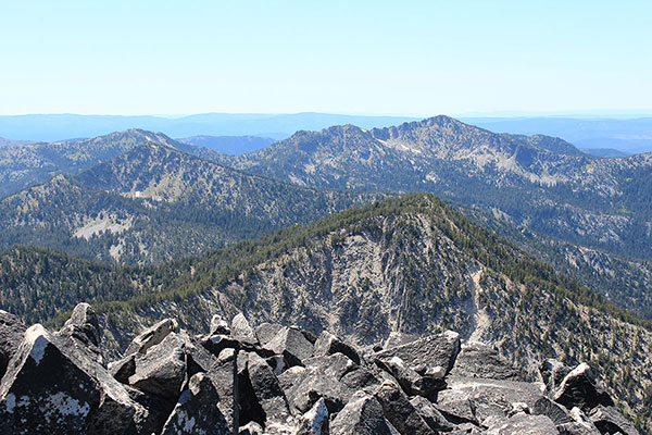 Peak 8428 left center and "Dutch Flat Saddle South" on the right from Twin Mountain