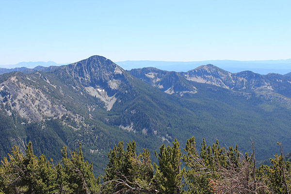 Red Mountain, "Summit Point", and distant Ironside Mountain from Twin Mountain
