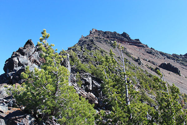 A view up the Northwest Ridge on our afternoon descent