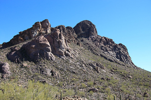 An afternoon view of the west face of Cat Mountain from the Sarasota Trail.