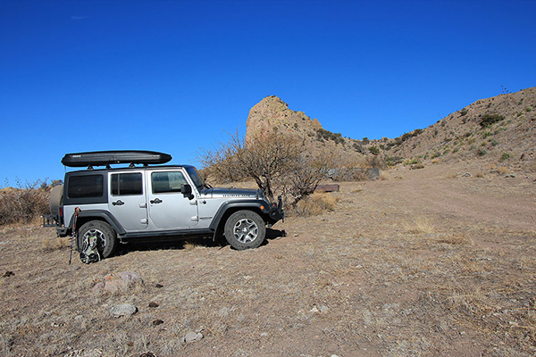 After climbing Wood Canyon I reached a water tank and parked my Jeep