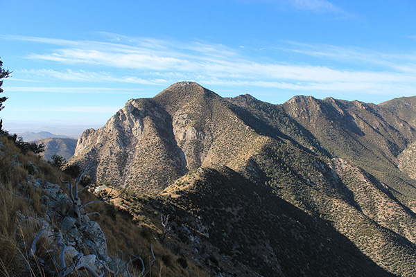 Montezuma Peak to the east from our return traverse around Peak 7259