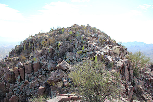 I followed the rocky ridge to the summit of Safford Peak ahead