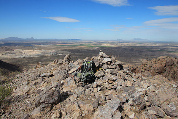 The summit of Safford Peak with views to the northwest beyond