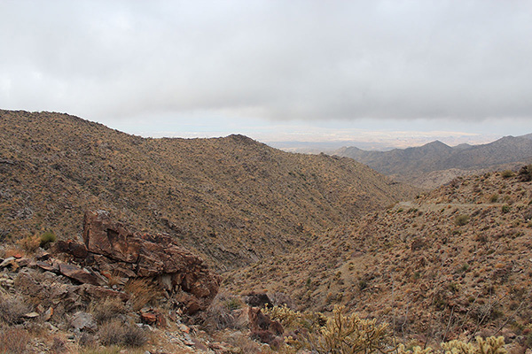 A view of Lake Havasu and Lake Havasu City to the east as I descend the road