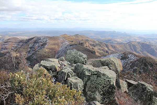 Southeast from the Mohon Peak summit; I can't identify the distant peaks
